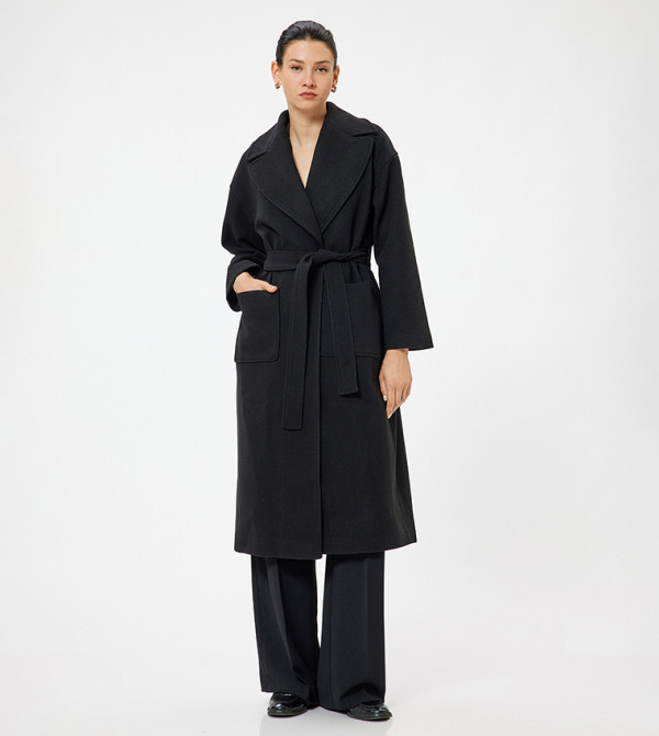 Solid Long Sleeves Trench Coat