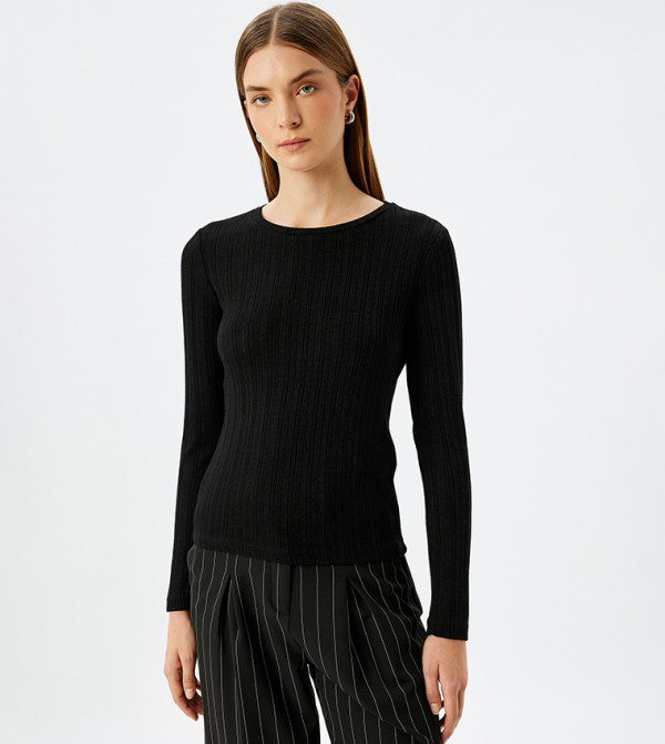 Textured Long Sleeves Top