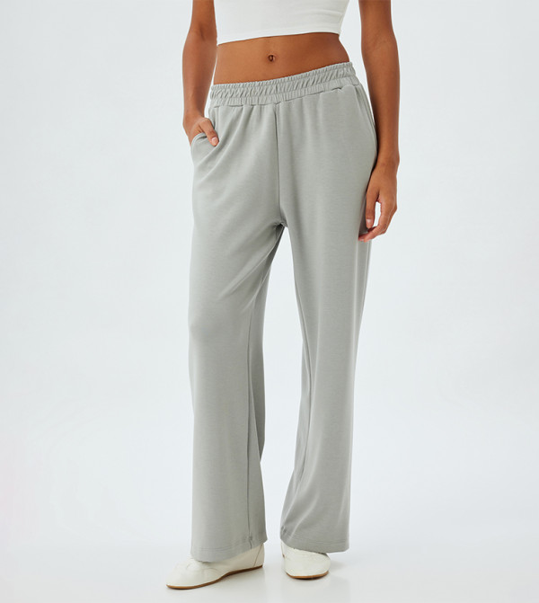 Elastic Waist Wide Leg Sweatpants
