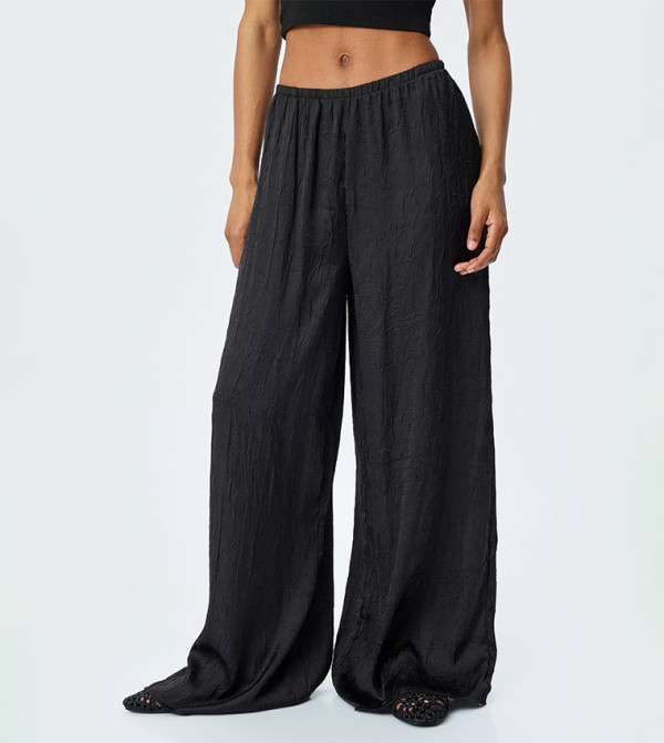 Elastic Waist Wide Leg Pants
