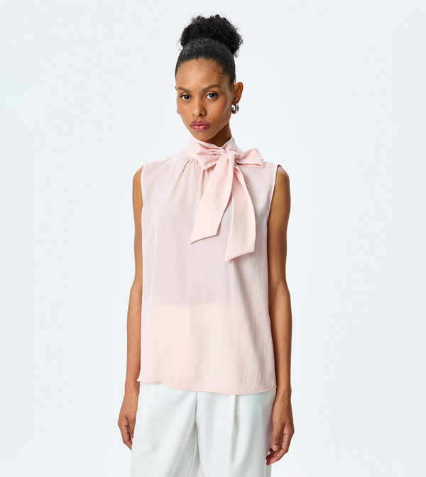 Tie Up Neck Sleeveless Top