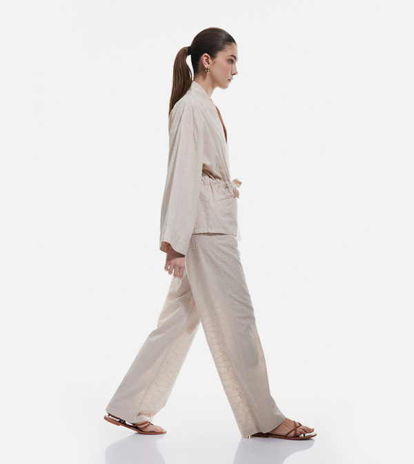 Embroidered Wide Leg Pants