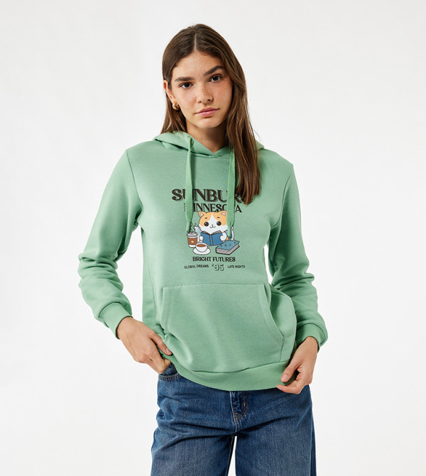 Printed Long Sleeves Hoodie