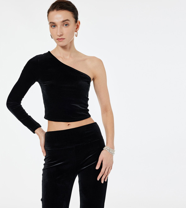 Solid One Shoulder Top
