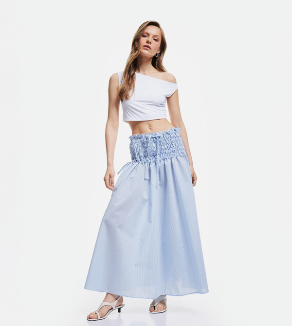High Waist Flared Maxi Skirt