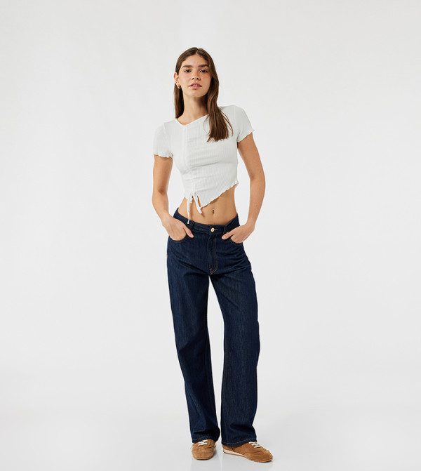 Ribbed Asymmetric Hem Top
