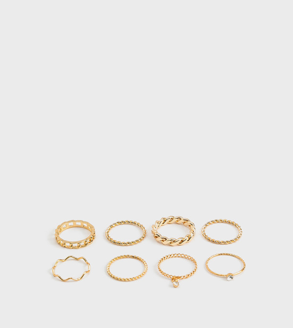 8-Pack Gold-Tone Rings