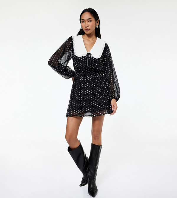 Polka Dots Peterpan Collar Mini Dress