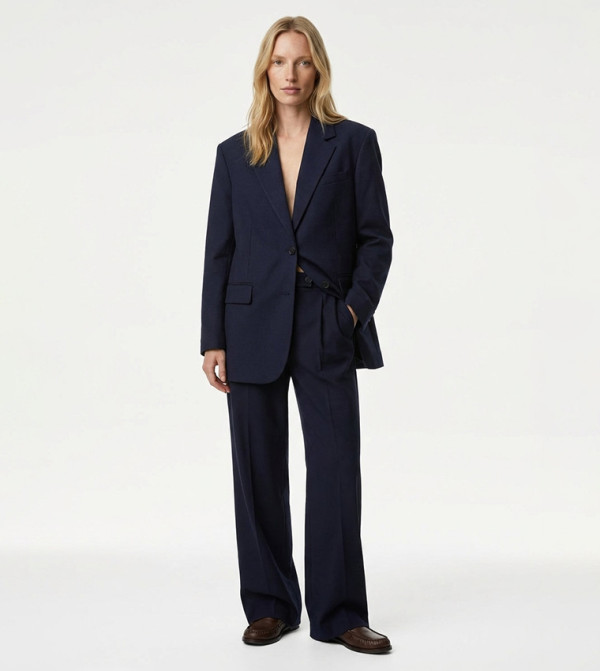 Solid Baggy Fit Wide Leg Trousers