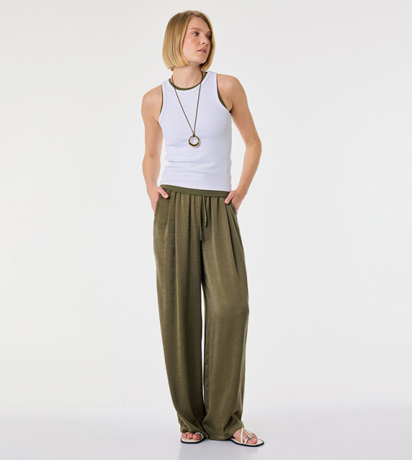 Solid Loose Fit Trousers