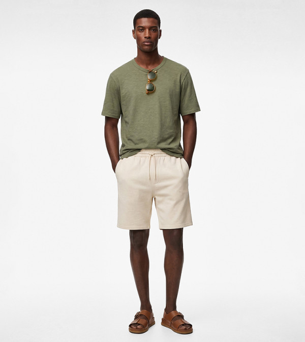 Solid Drawstring Shorts