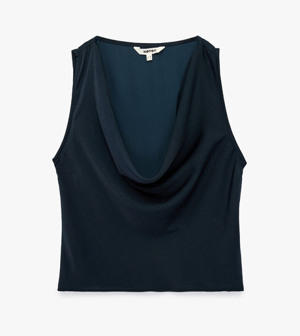 Solid Cowl Neck Sleeveless Top