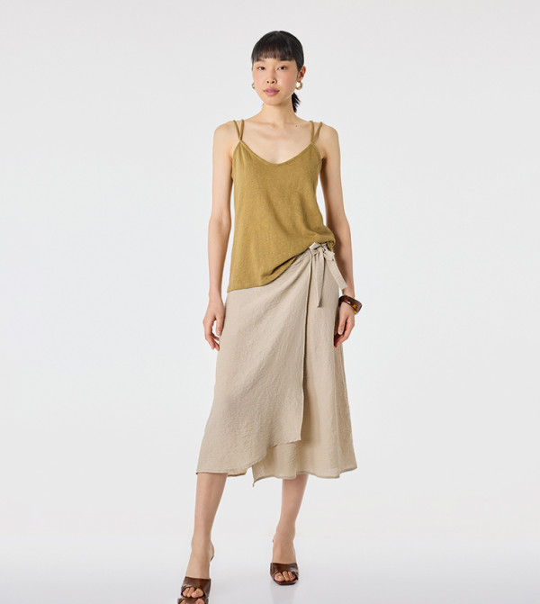 Solid Tie Detail Culotte Skort