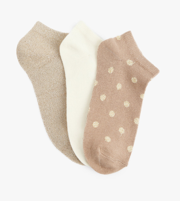 3-Pack Polka Dots Ankle Length Socks