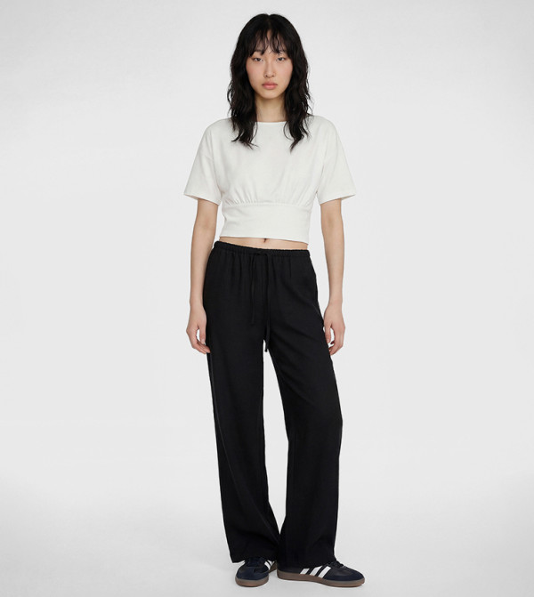 Solid Loose Fit Trousers