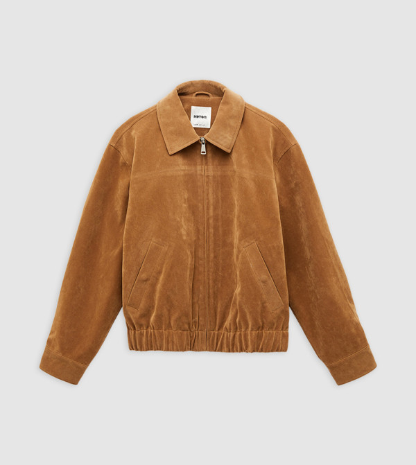 Faux Suede Bomber Jacket