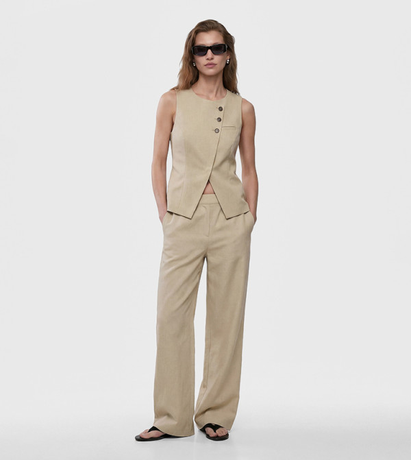 Solid Loose Fit Trousers
