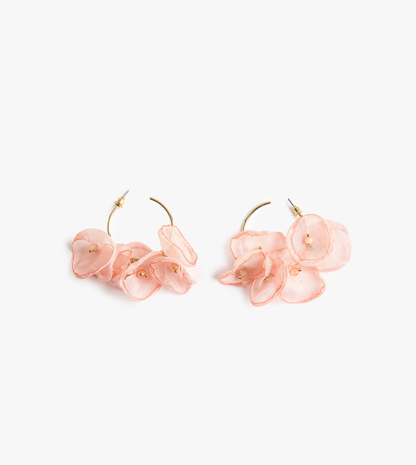 Floral Embellished Hoop Earrings
