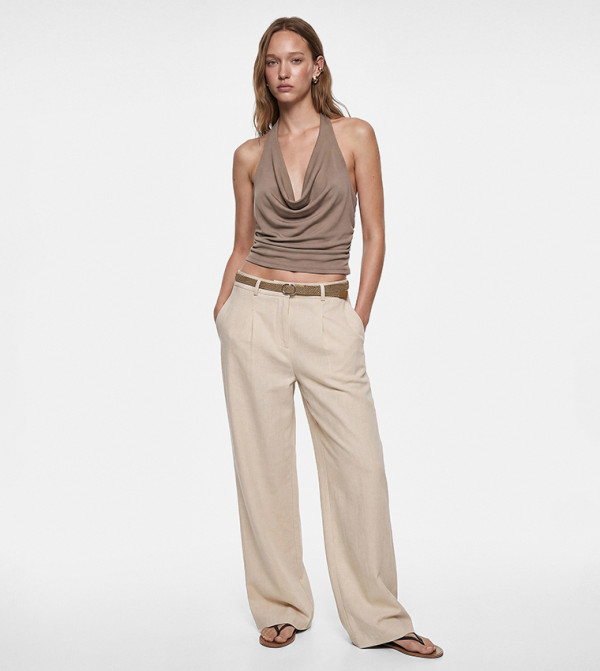 Solid Wide Leg Trousers