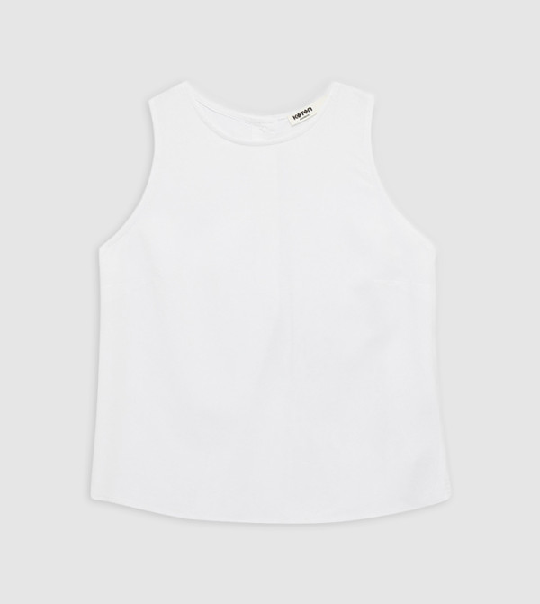 Sleeveless Linen Blend Top