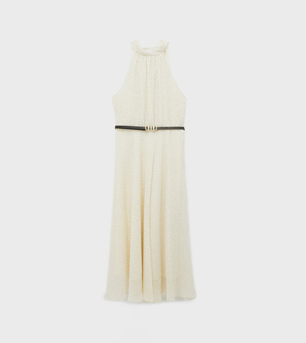 Belted Halterneck Maxi Dress