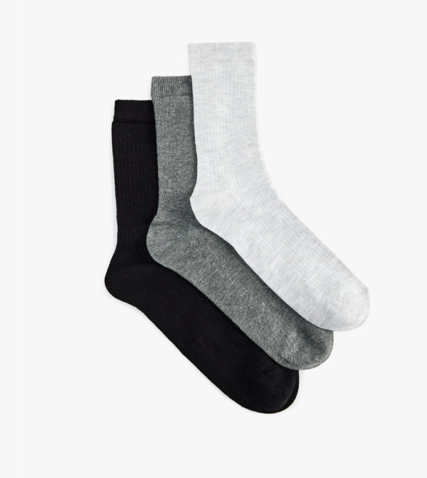 3-Pack Solid Calf Length Socks