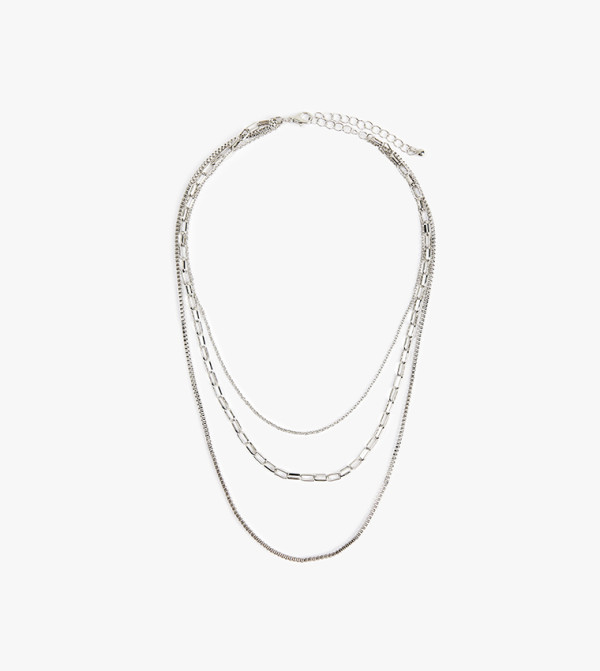 Silver-Tone Layered Chain-Link Necklace
