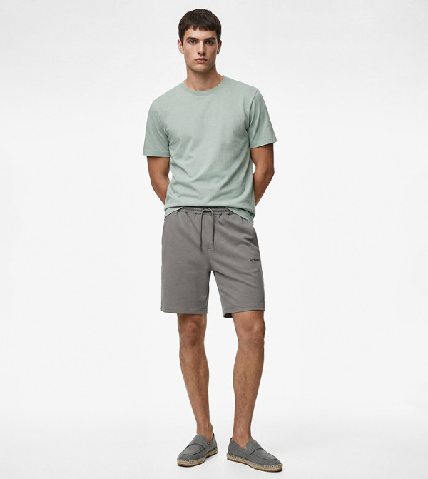 Solid Drawstring Shorts