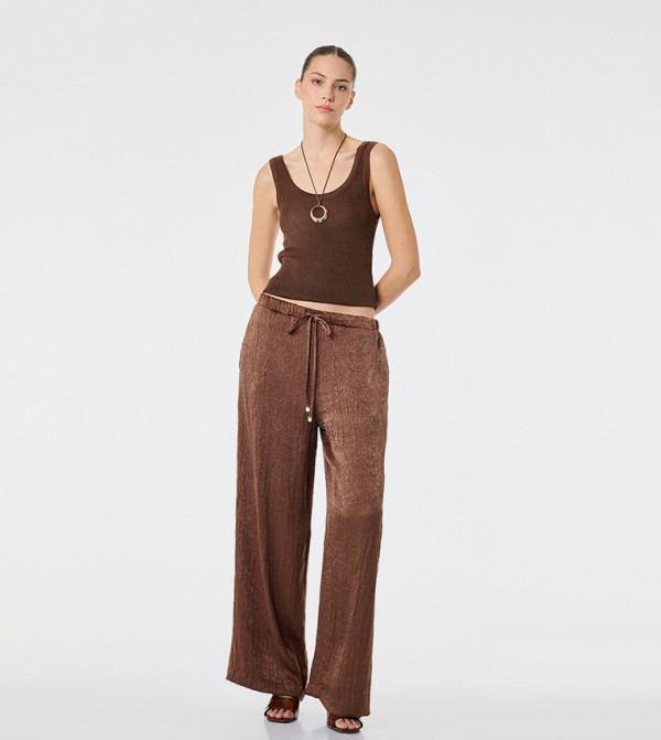 Textured Loose Fit Trousers