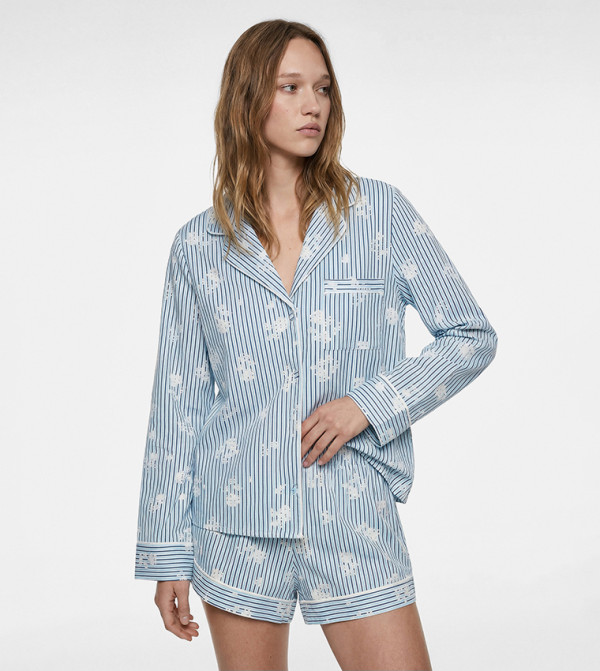 Floral Print Long Sleeves Pyjama Top