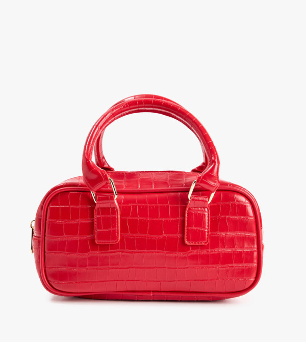 Croc Textured Zippered Bowling Bag