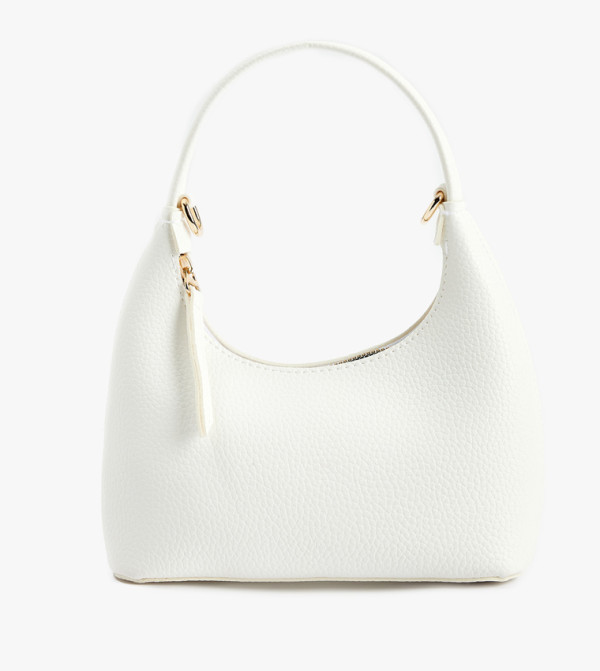 Textured Zippered Shoulder Bag