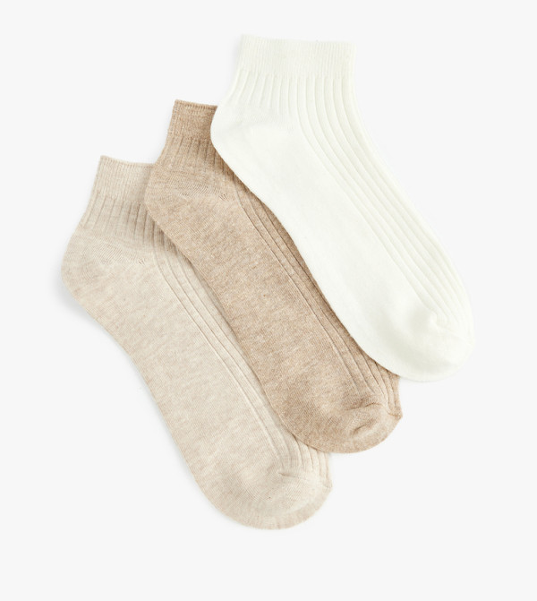 3-Pack Ribbed Ankle Length Socks
