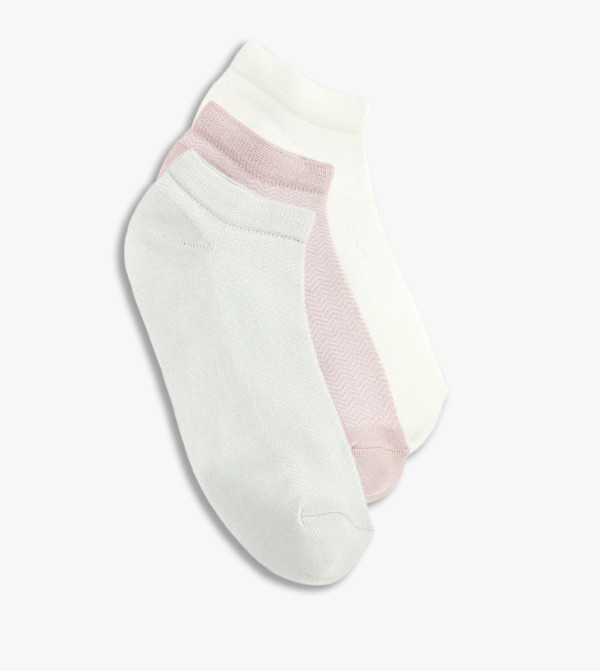 3-Pack Solid No Show Socks
