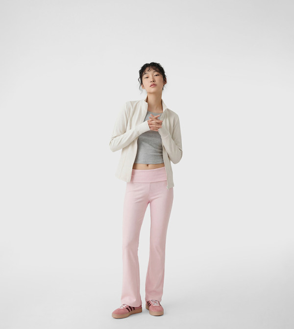 Solid Flared Slim Fit Trousers