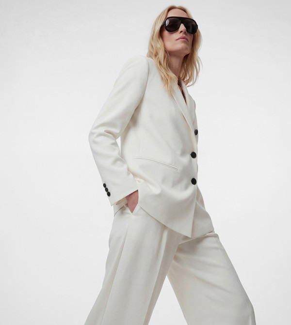 Solid Double Breasted Long Sleeves Blazer