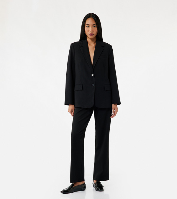 Solid Straight Fit Trousers