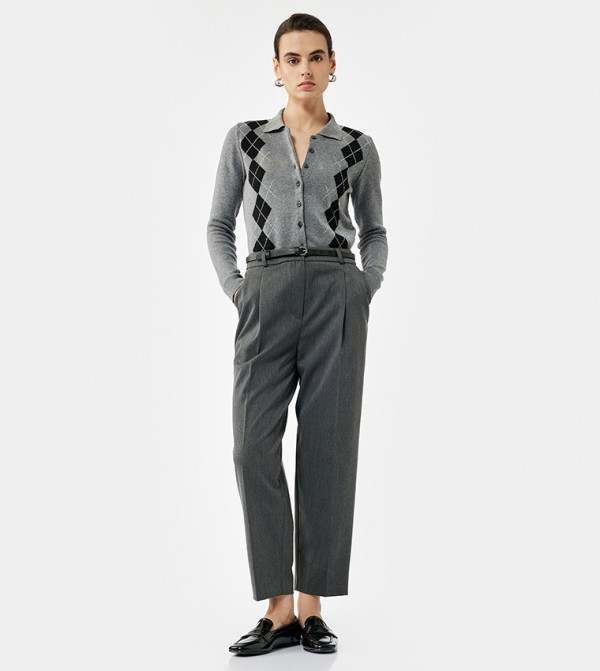Solid Straight Fit Trousers