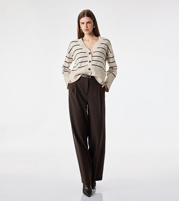 Solid Straight Fit Trousers