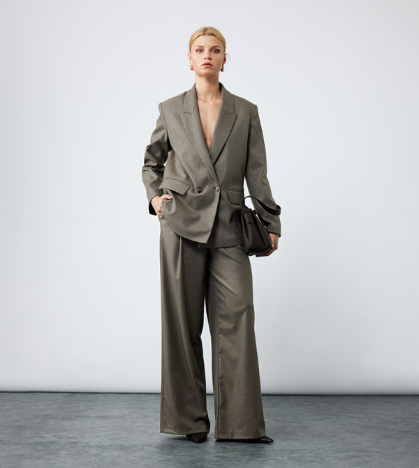 Solid Wide Leg Trousers