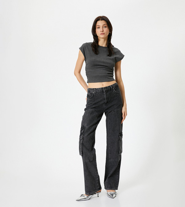 Textured Crew Neck Slim Fit T-Shirt