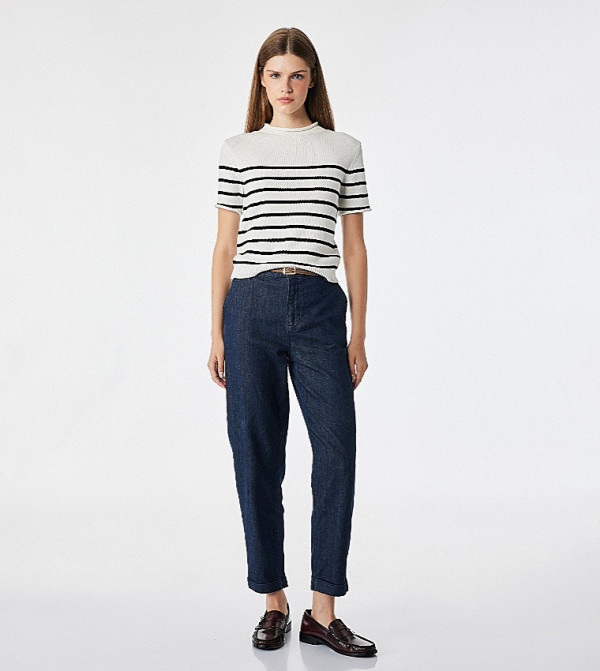Solid Relaxed Fit Trousers