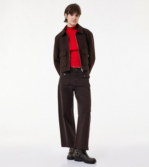 Solid Loose Fit Trousers