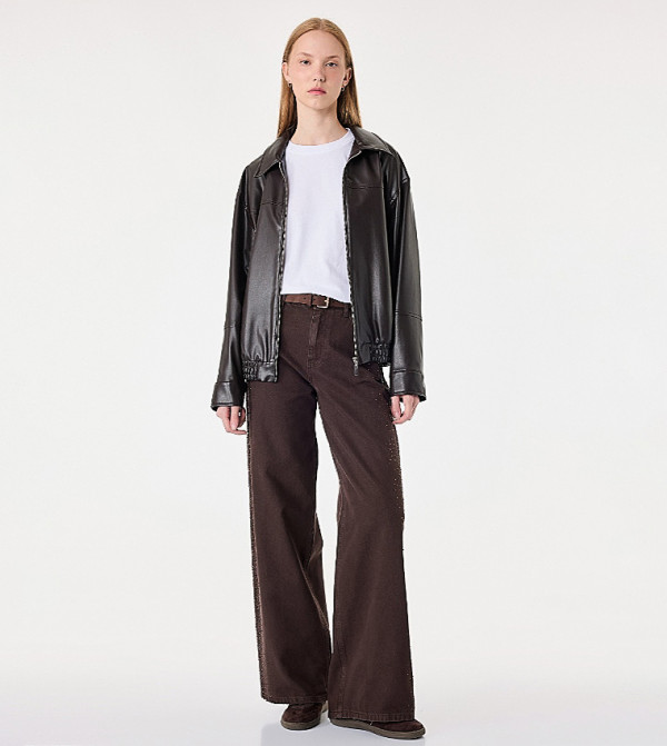 Washed Wide Leg Jeans