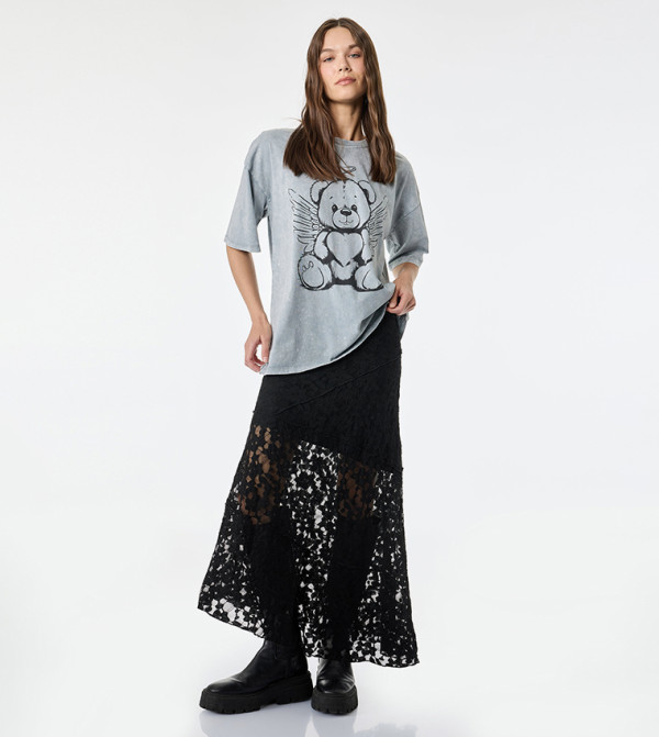 Graphic Crew Neck Oversized T-Shirt