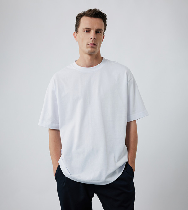 Solid Crew Neck Oversized T-Shirt