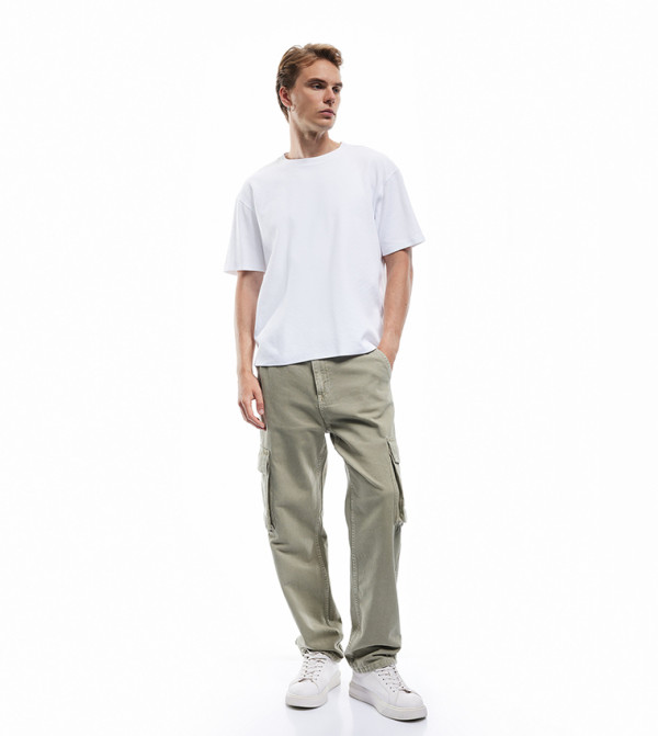 Textured Crew Neck Oversized T-Shirt