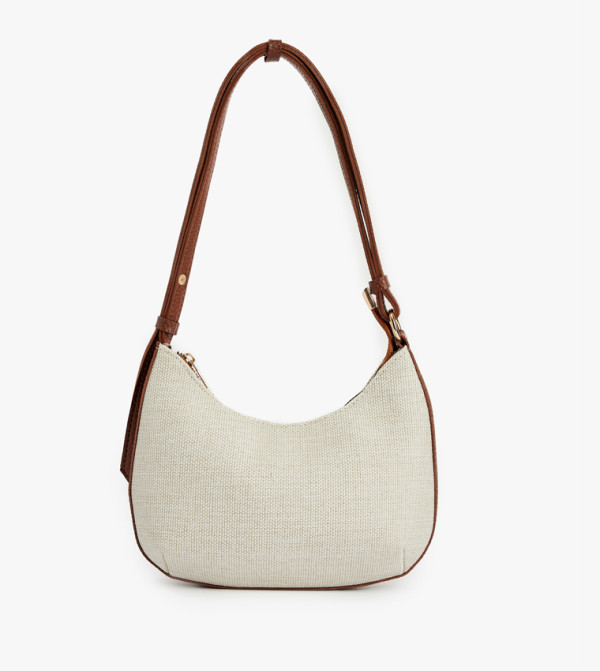 Textured Zippered Shoulder Bag