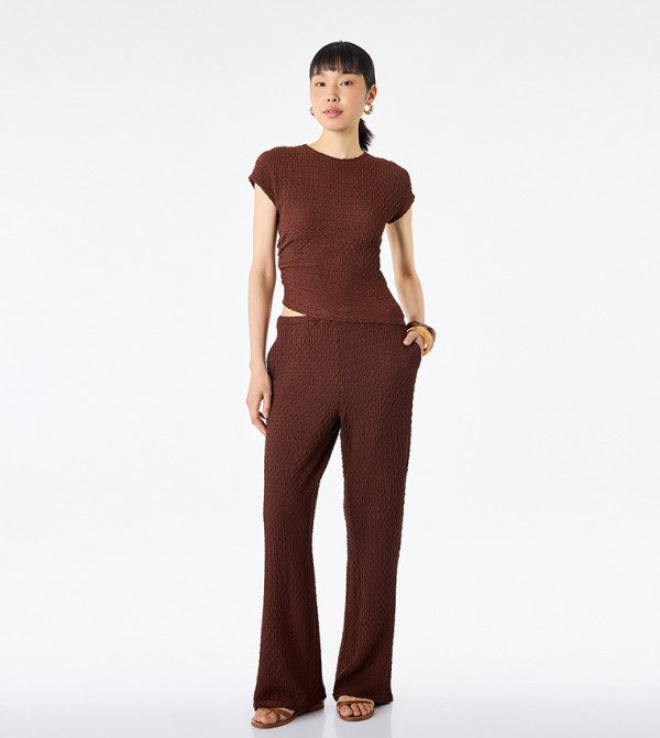 Textured Crew Neck Top