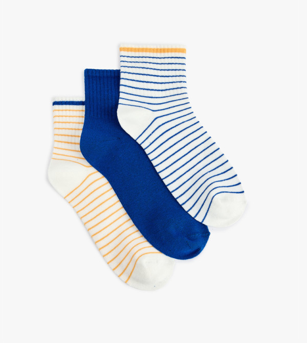 3-Pack Striped Ankle Length Socks